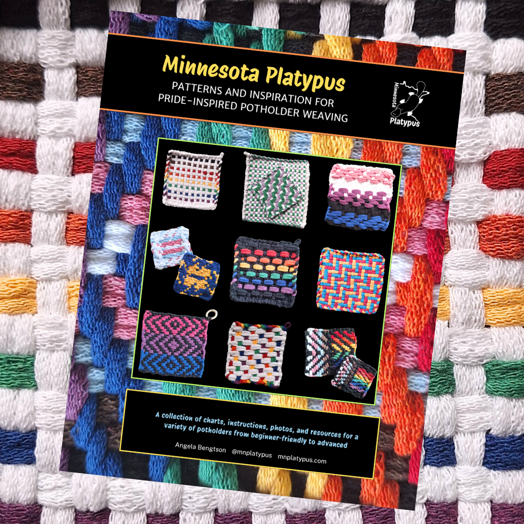 Patterns and inspiration for pride-inspired potholder weaving