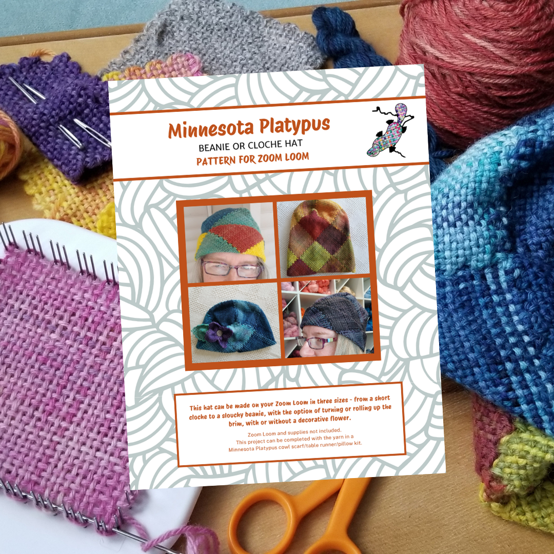 Zoom Loom pattern for a beanie or cloche hat by MNPlatypus