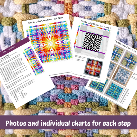 Pages from the Chunky Daisy Chains potholder pattern tutorial