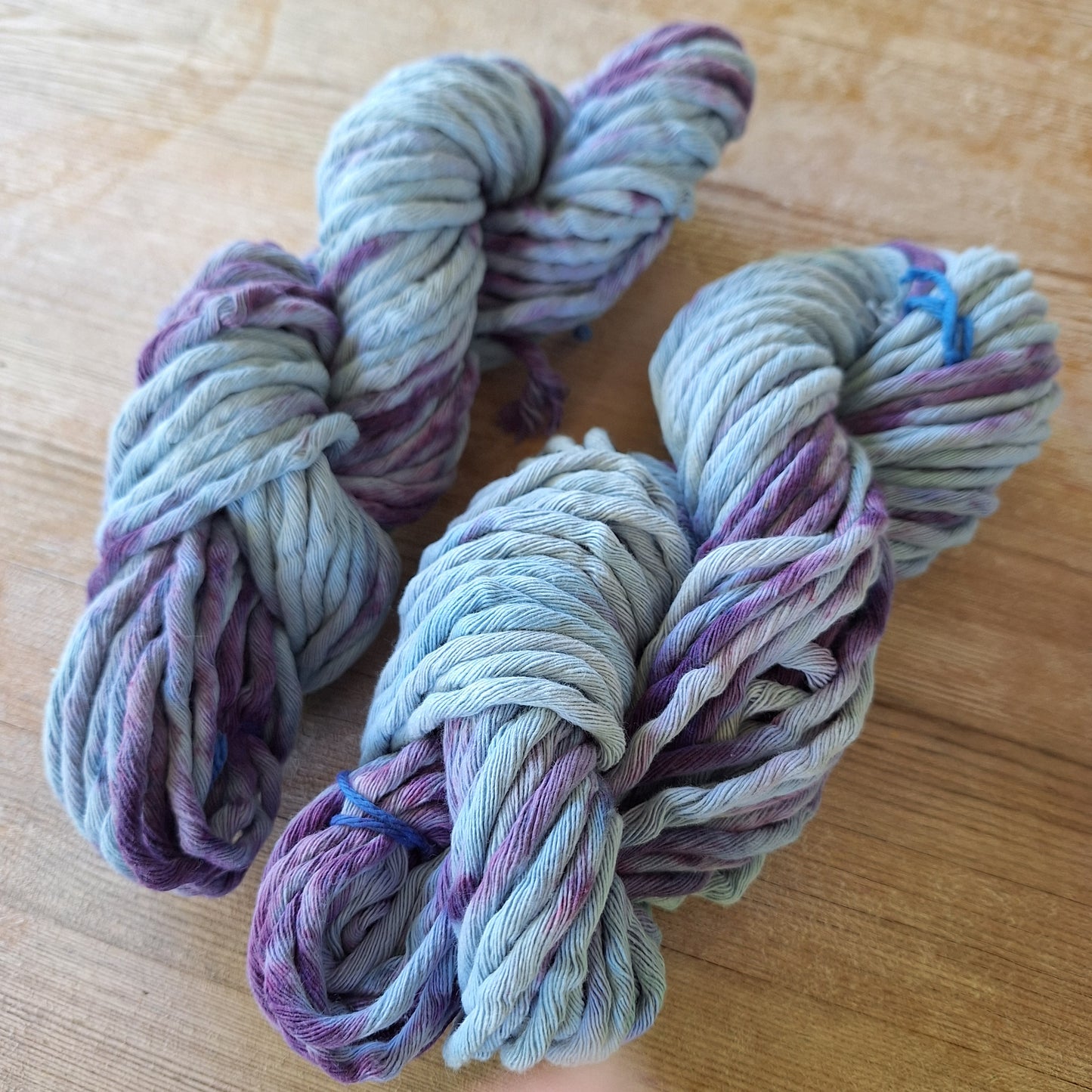 Forget-me-not hand dyed cotton macrame cord