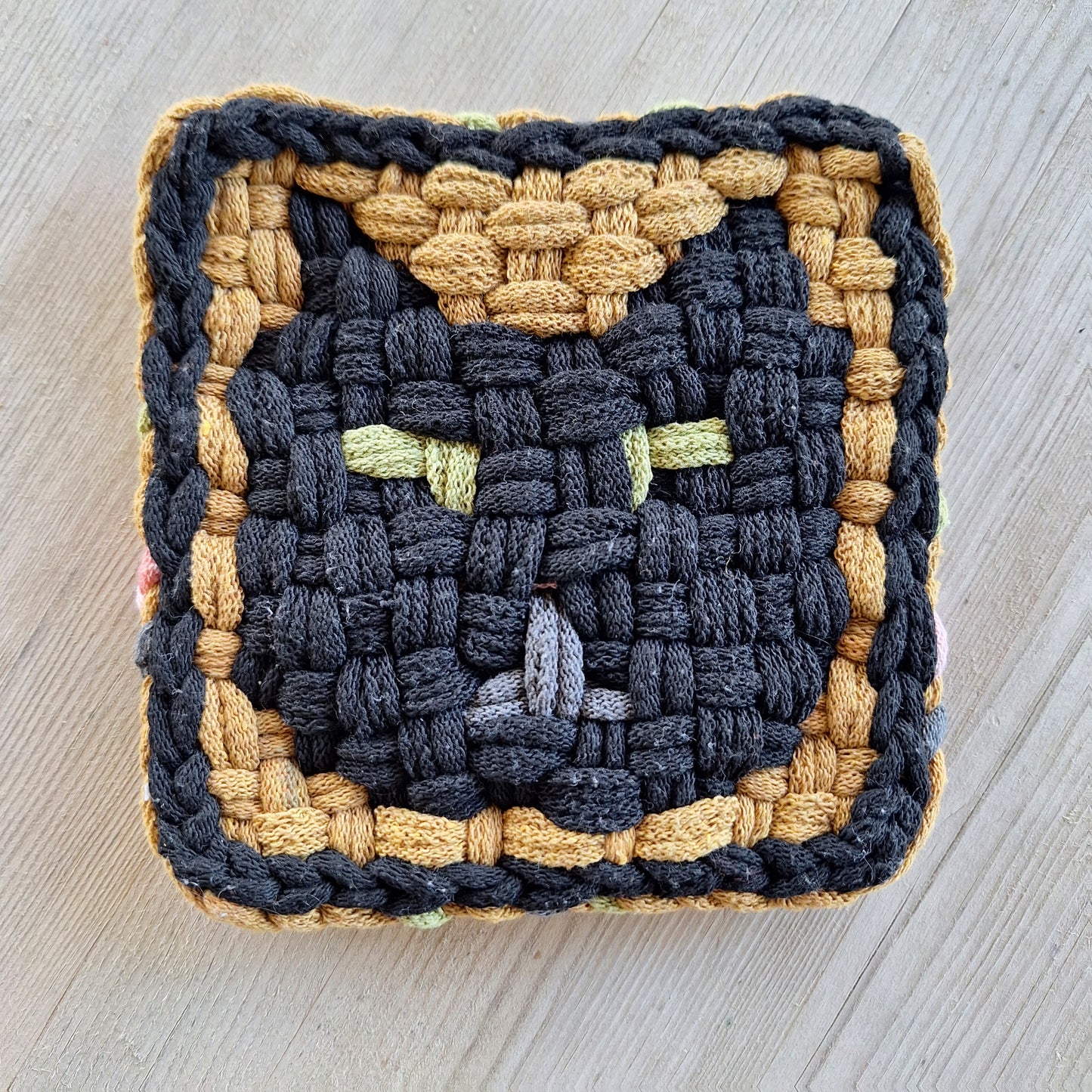 Double Weave Black Cat Potholder by MNPlatypus