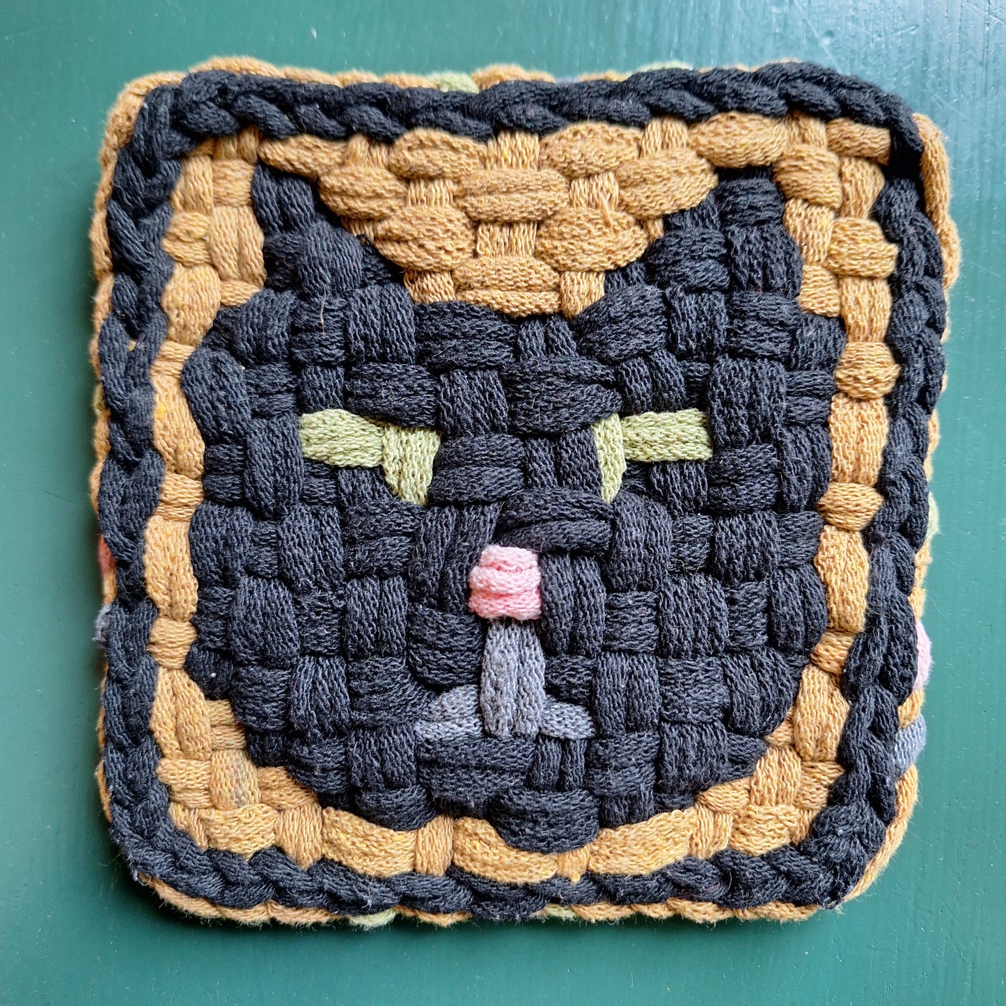 Double Weave Black Cat Potholder by MNPlatypus