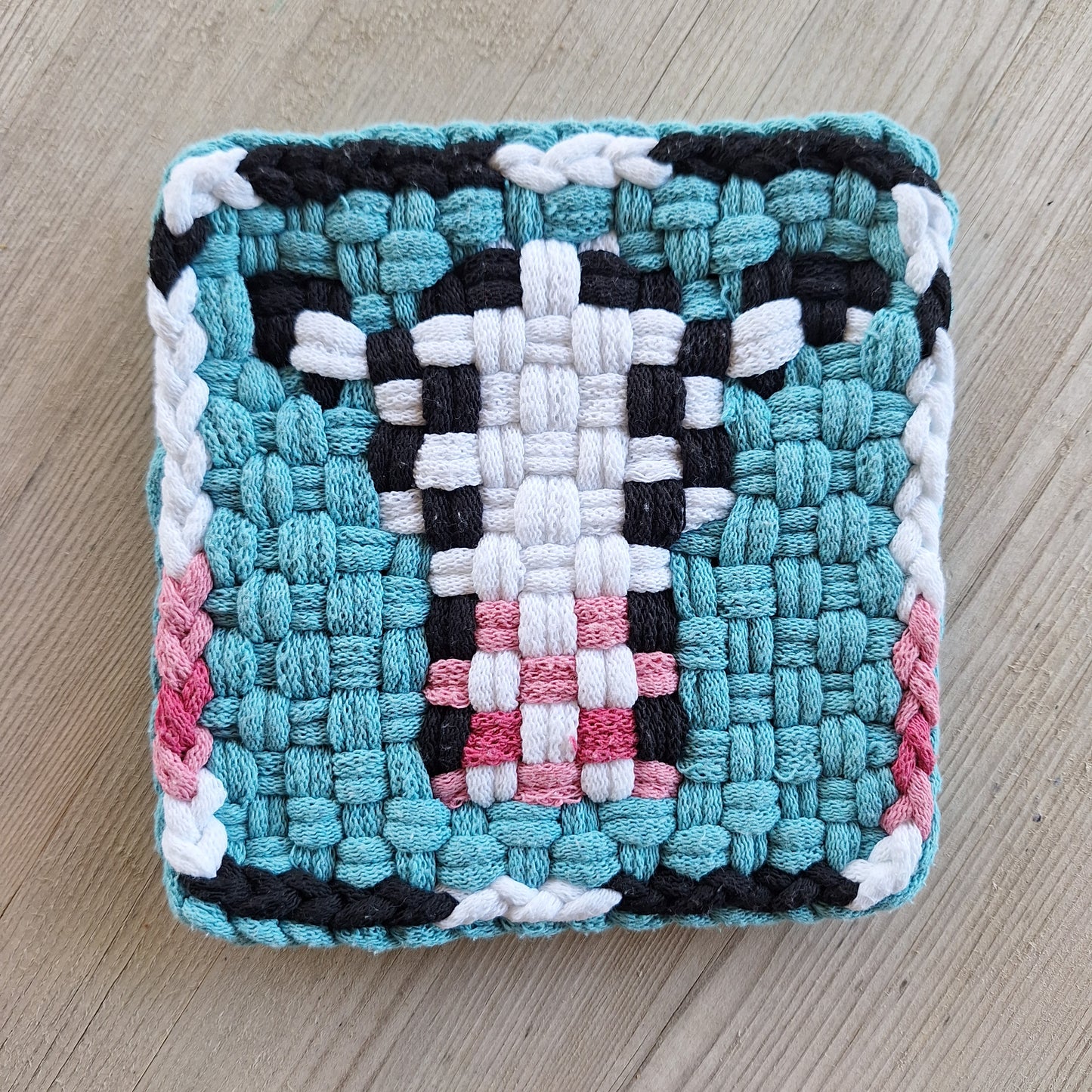 Double Weave Cow Potholder by MNPlatypus