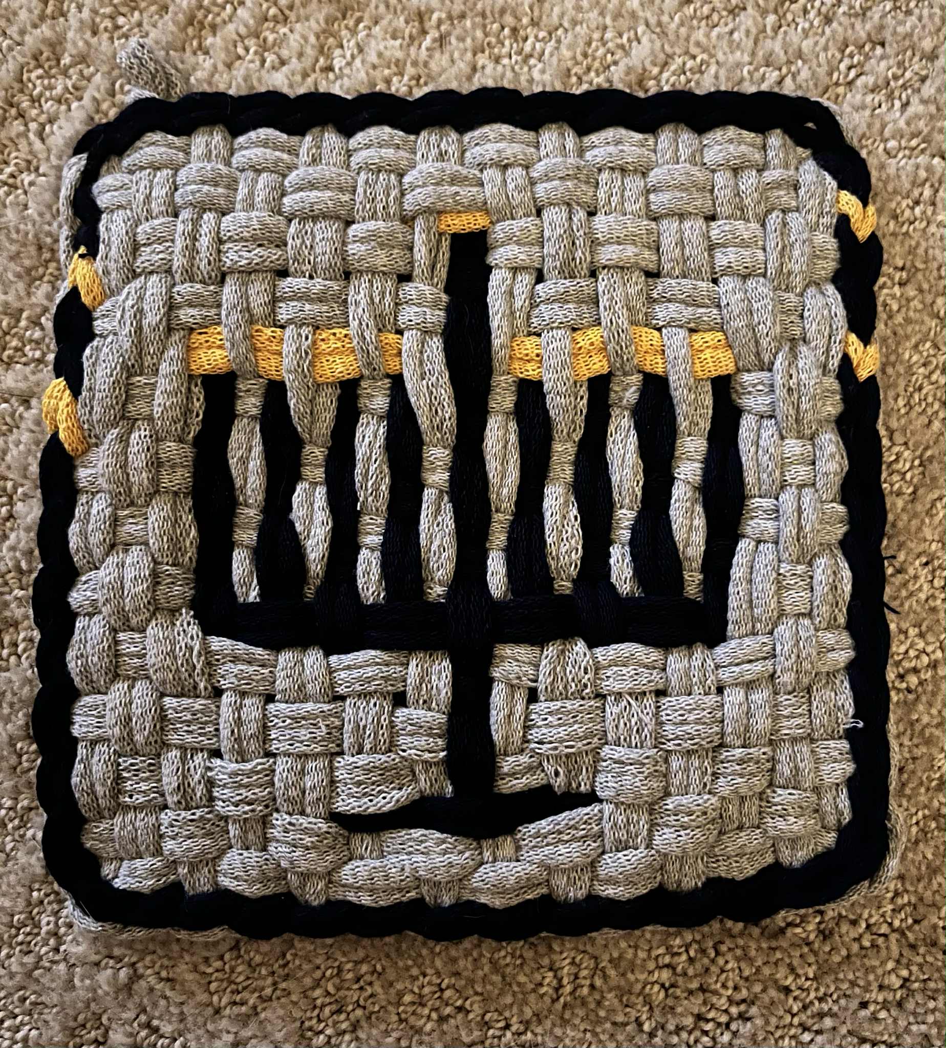 Double weave menorah woven by Golda