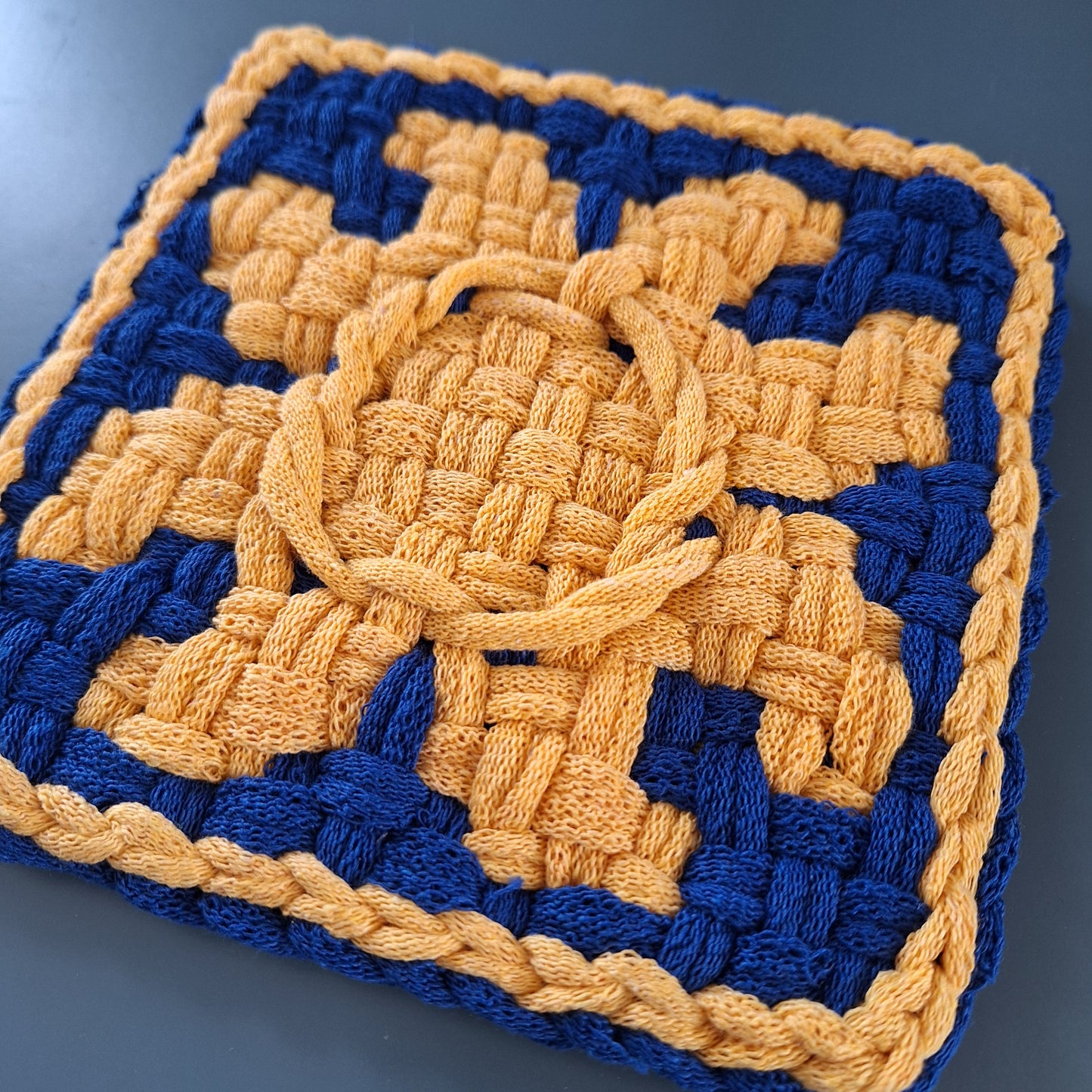 Double weave sun or sunflower weaving with surface design pattern by MNPlatypus