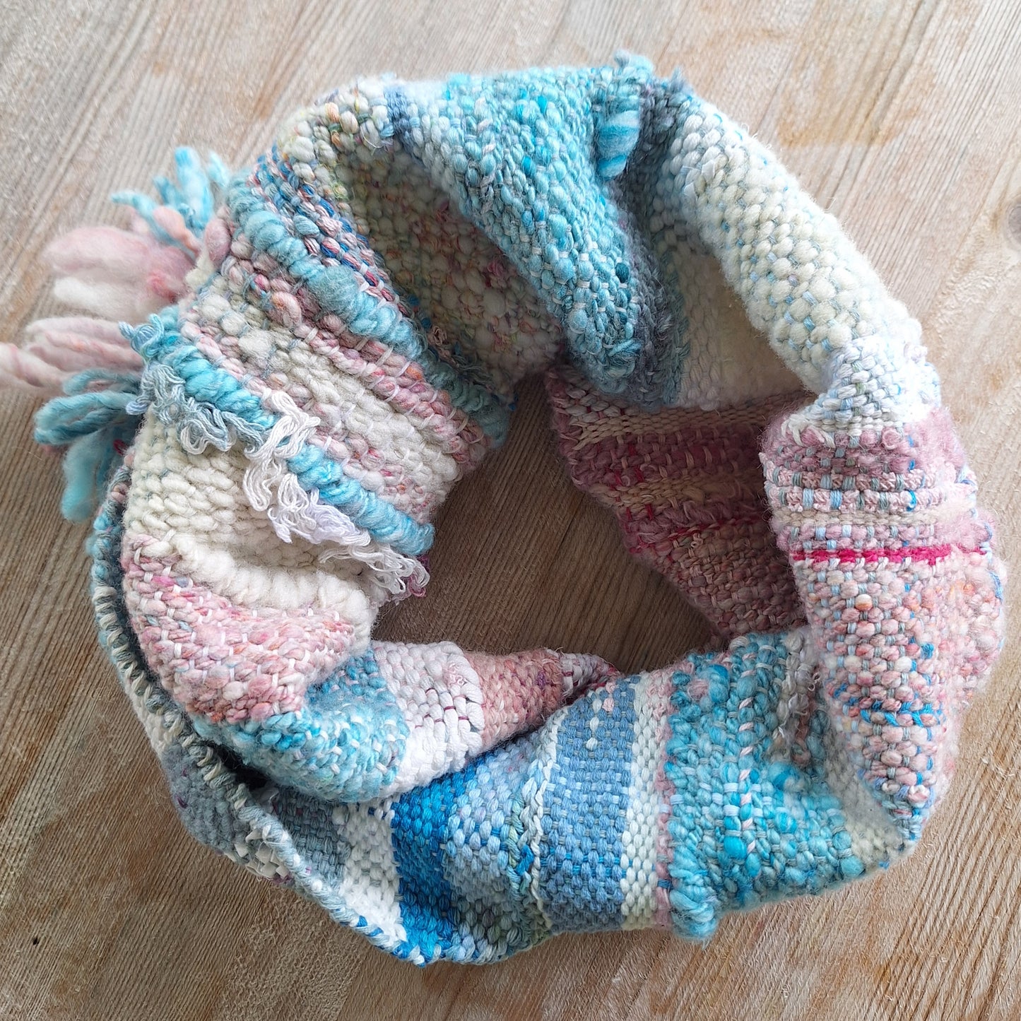 Fairy Floss handwoven art cowl by MNPlatypus