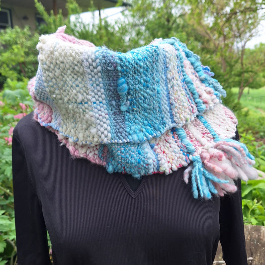 Fairy Floss handwoven art cowl by MNPlatypus