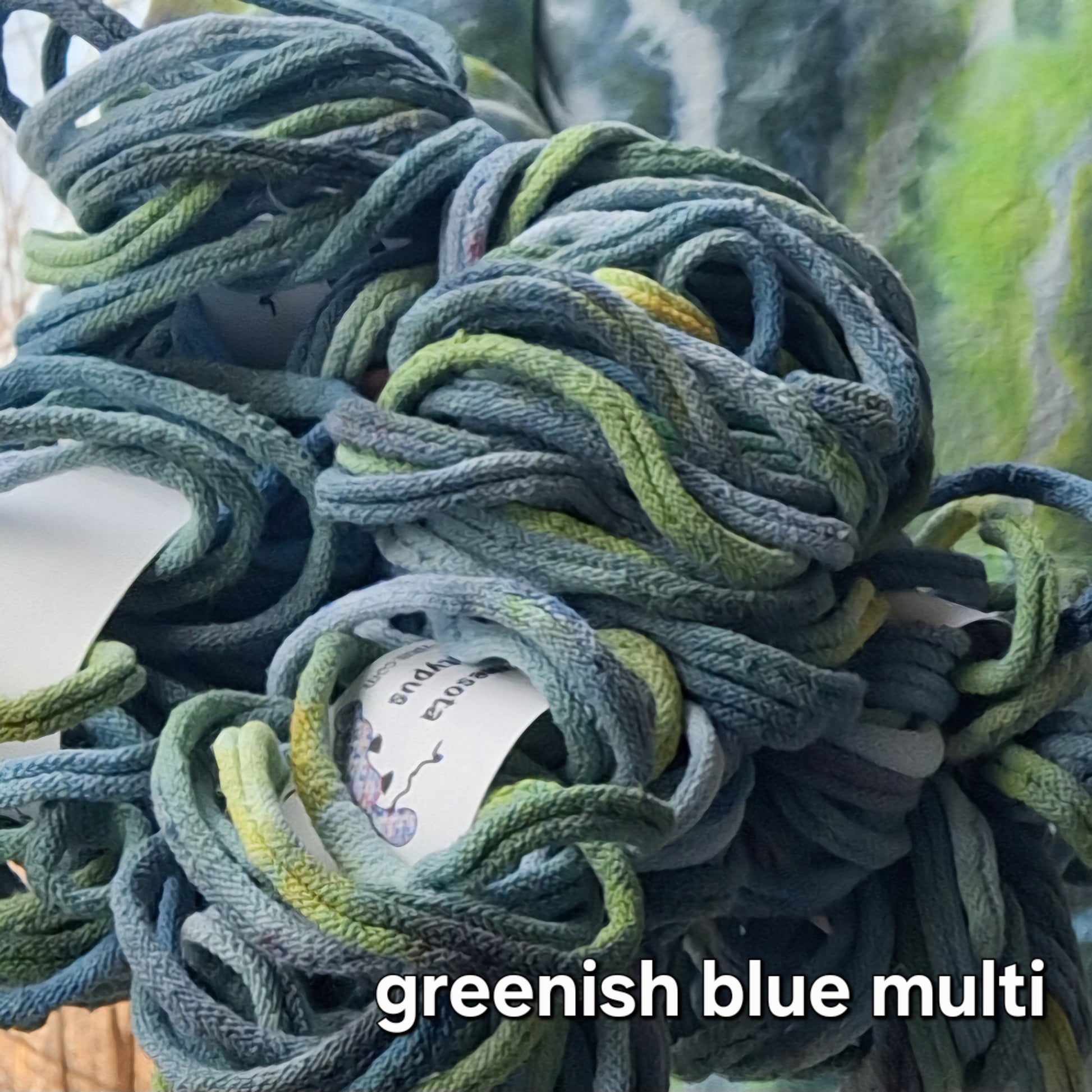 Special Edition Green Blue  hand dyed potholder loops by MNPlatypus
