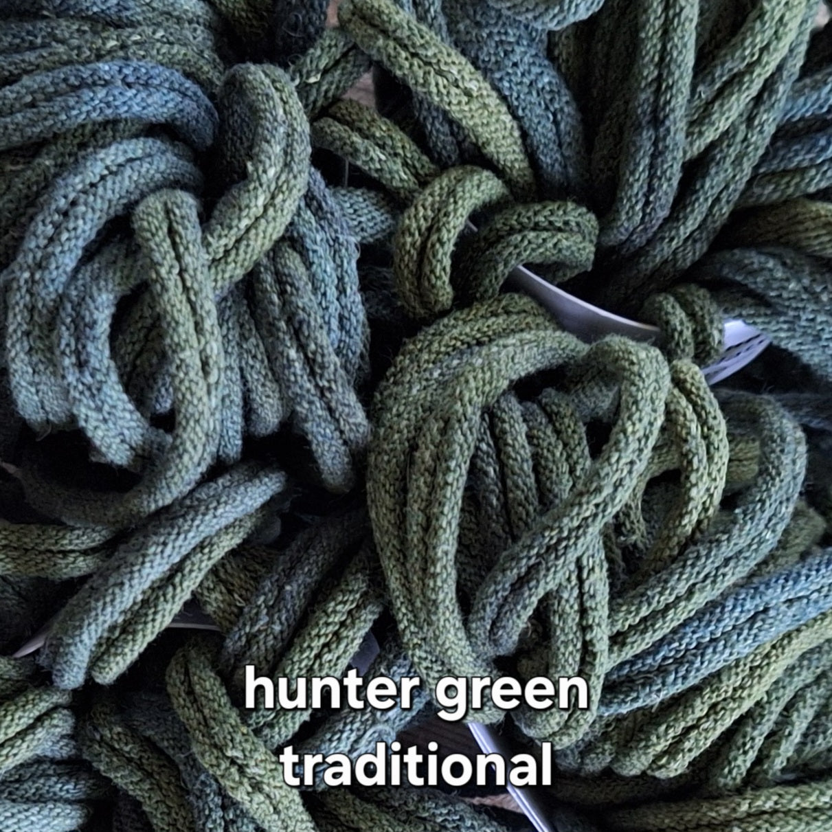 Hunter Green hand dyed potholder loops by MNPlatypus in Traditional size