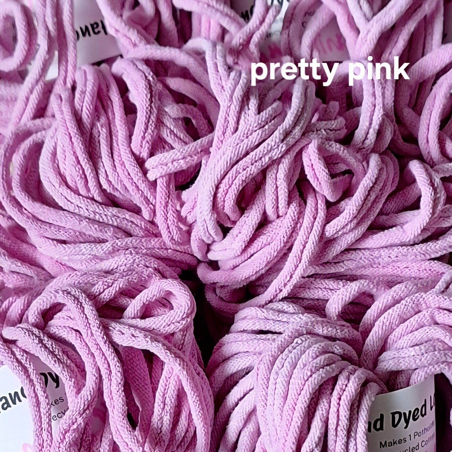 hand dyed potholder loops in a pretty shade of pink