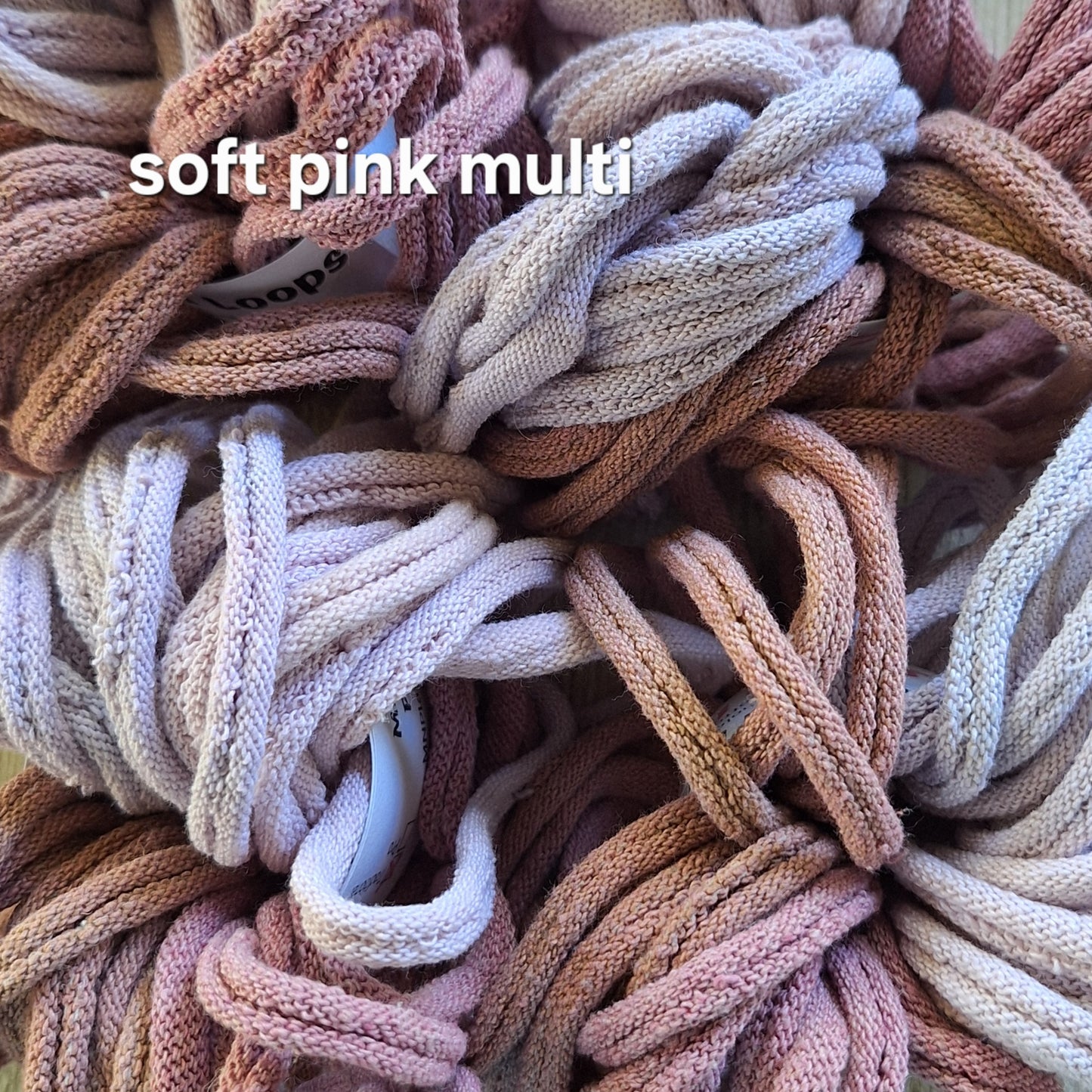 soft pink  hand dyed potholder loops