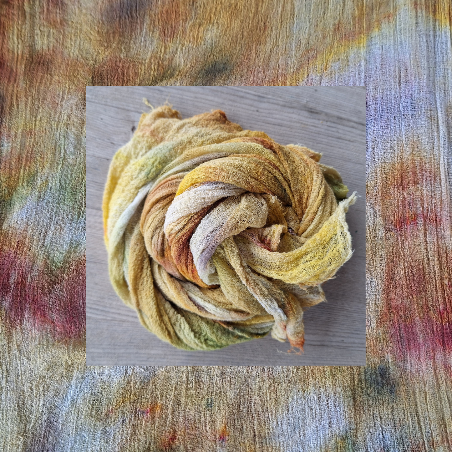 Mustard gauze scarf