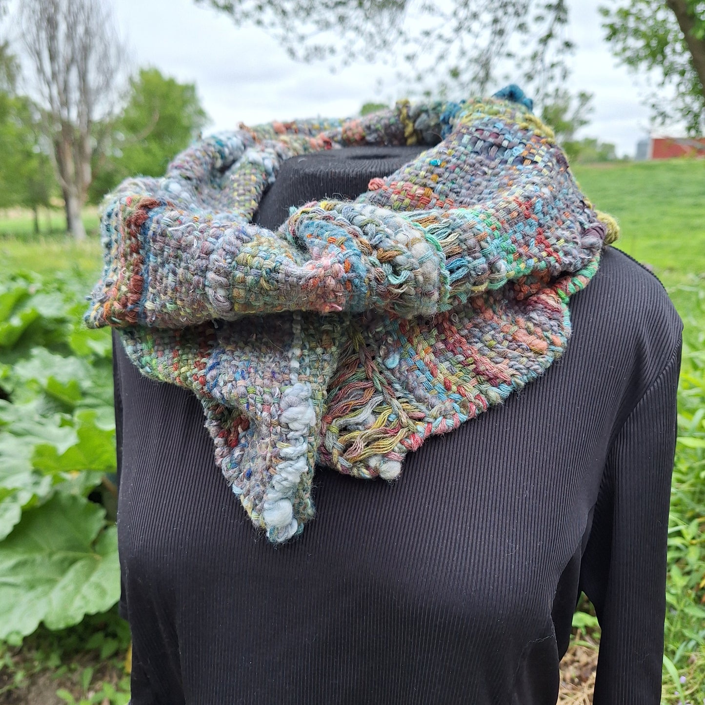 Muted Multi handwoven art cowl by MNPlatypus