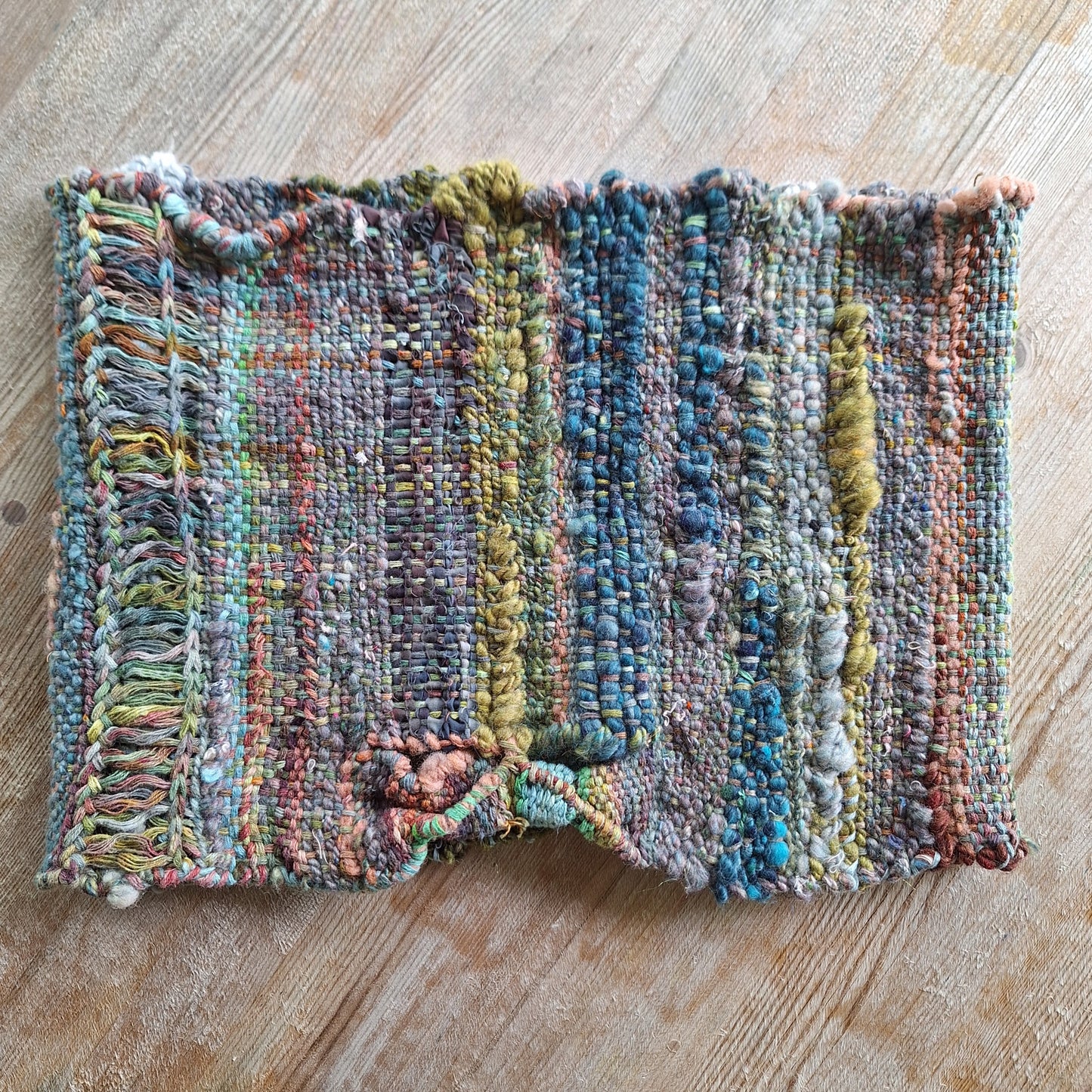 Muted Multi handwoven art cowl by MNPlatypus