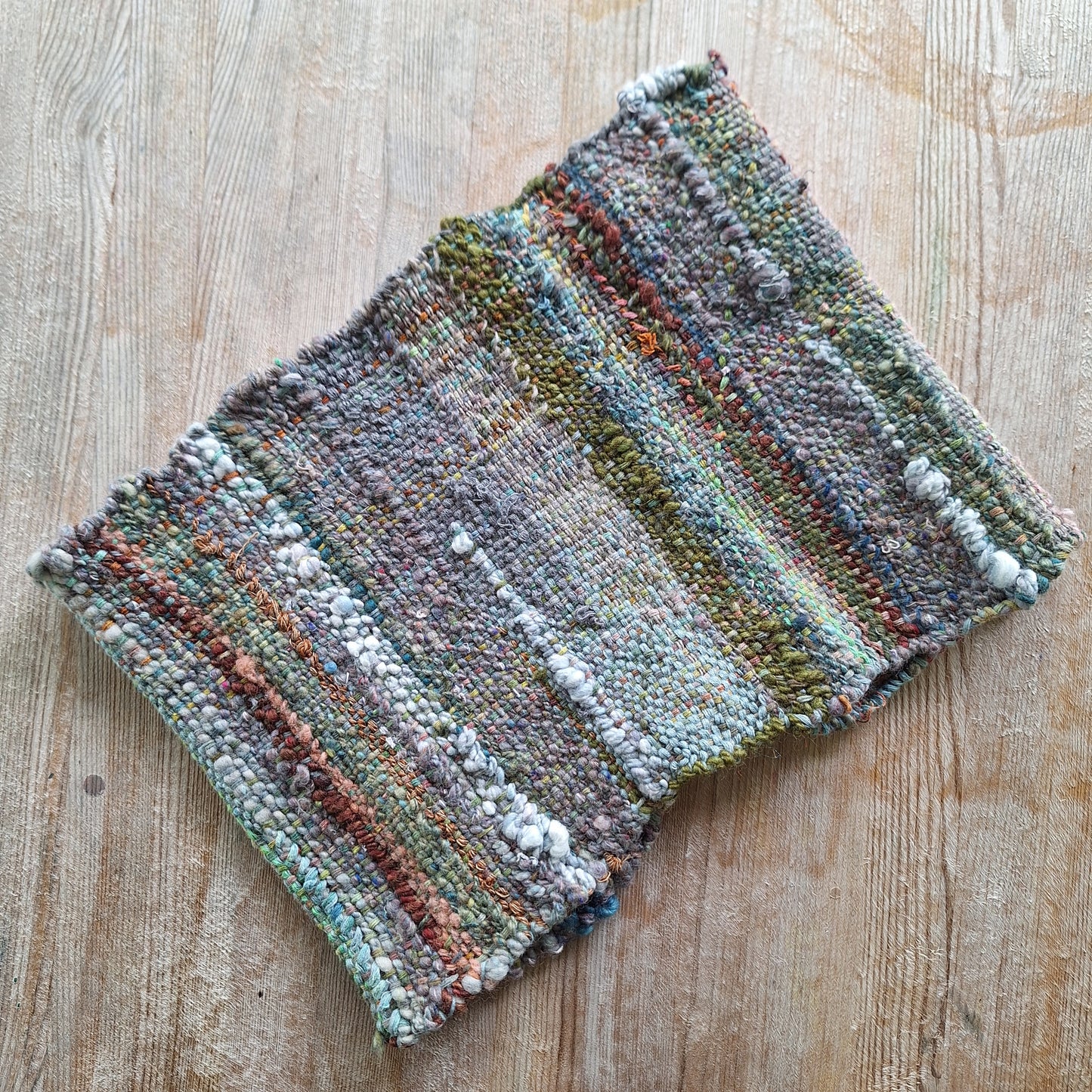 Muted Multi handwoven art cowl by MNPlatypus