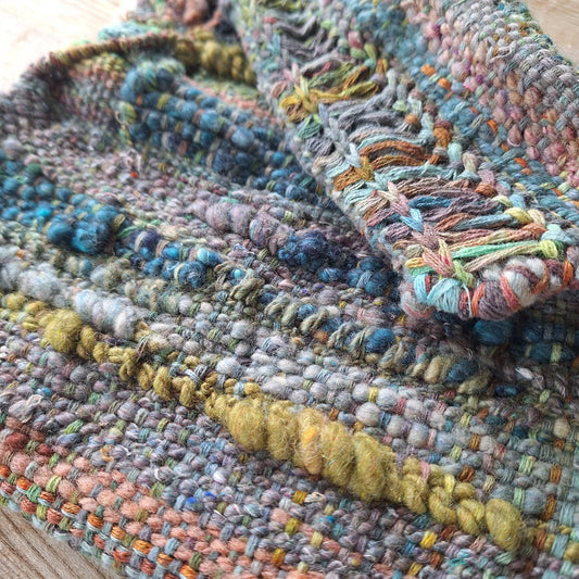 Muted Multi handwoven art cowl by MNPlatypus