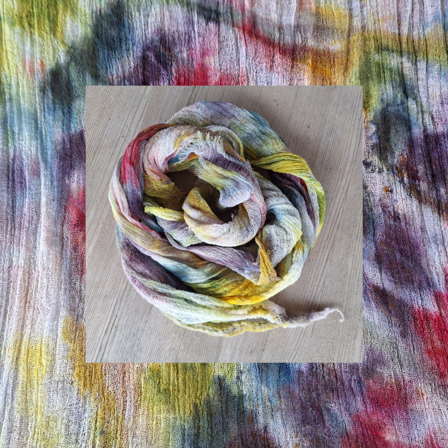 Muted Rainbow gauze scarf