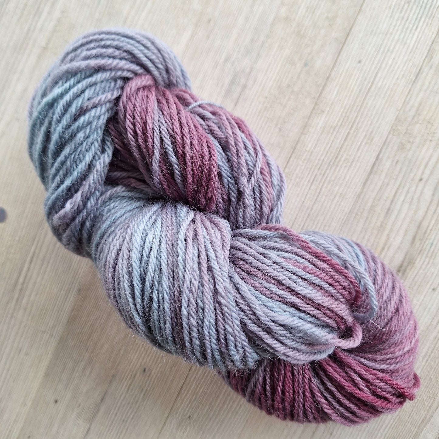 Blue and pink yarn