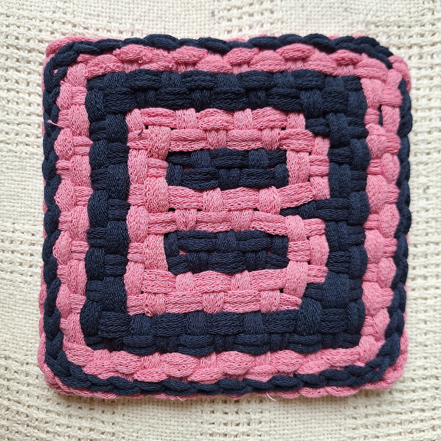 Letter 'B' double weave potholder