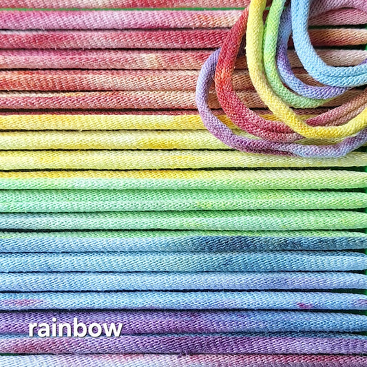 Rainbow hand dyed potholder loops