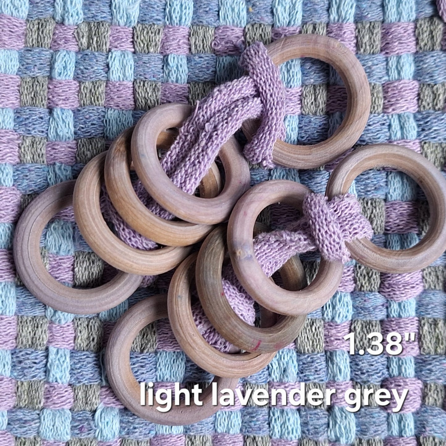 sets of lavender wooden potholder rings