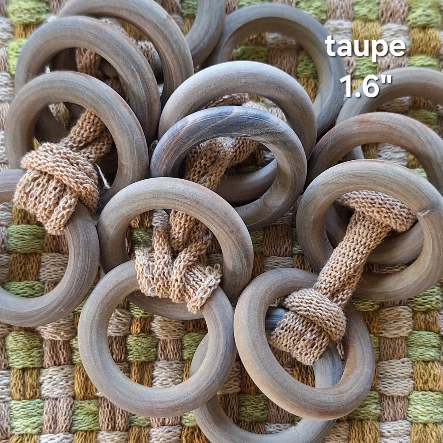 taupe wood potholder rings