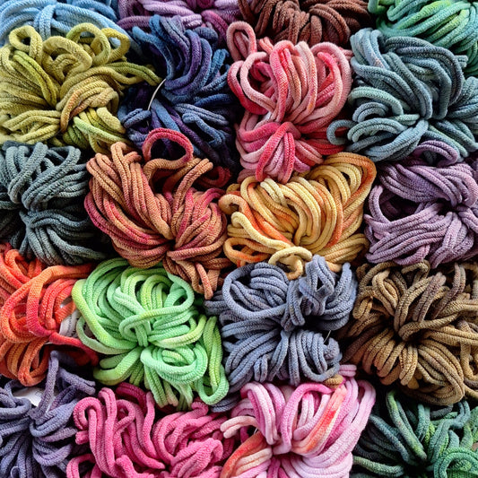 Variegated hand dyed cotton loops for potholder loom