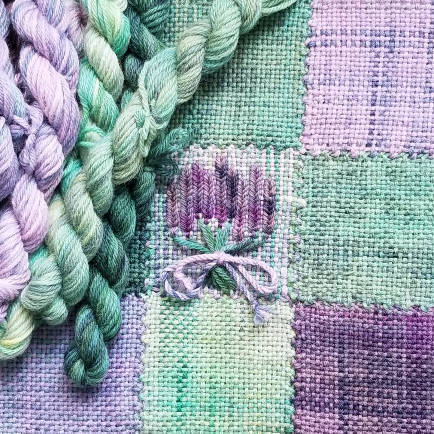 Hand dyed yarn for Zoom Loom colorway 3