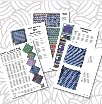 sample pages from displaced warp weaving book