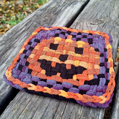 Jack Jack-o-Lantern Double Weave Potholder Pattern by MNPlatypus