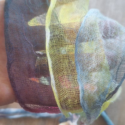 close up of cotton gauze ribbon