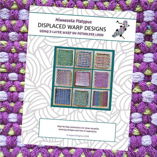 cover of displaced warp designs pattern book with 9 sample weavings