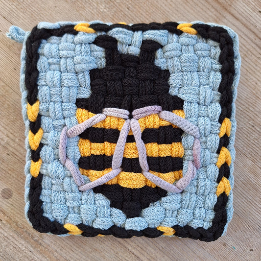 double weave bee potholder