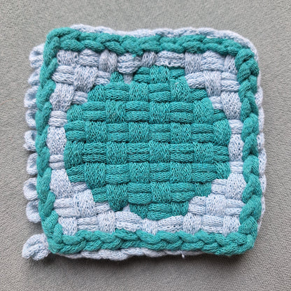 double weave circlepotholder ready for binding