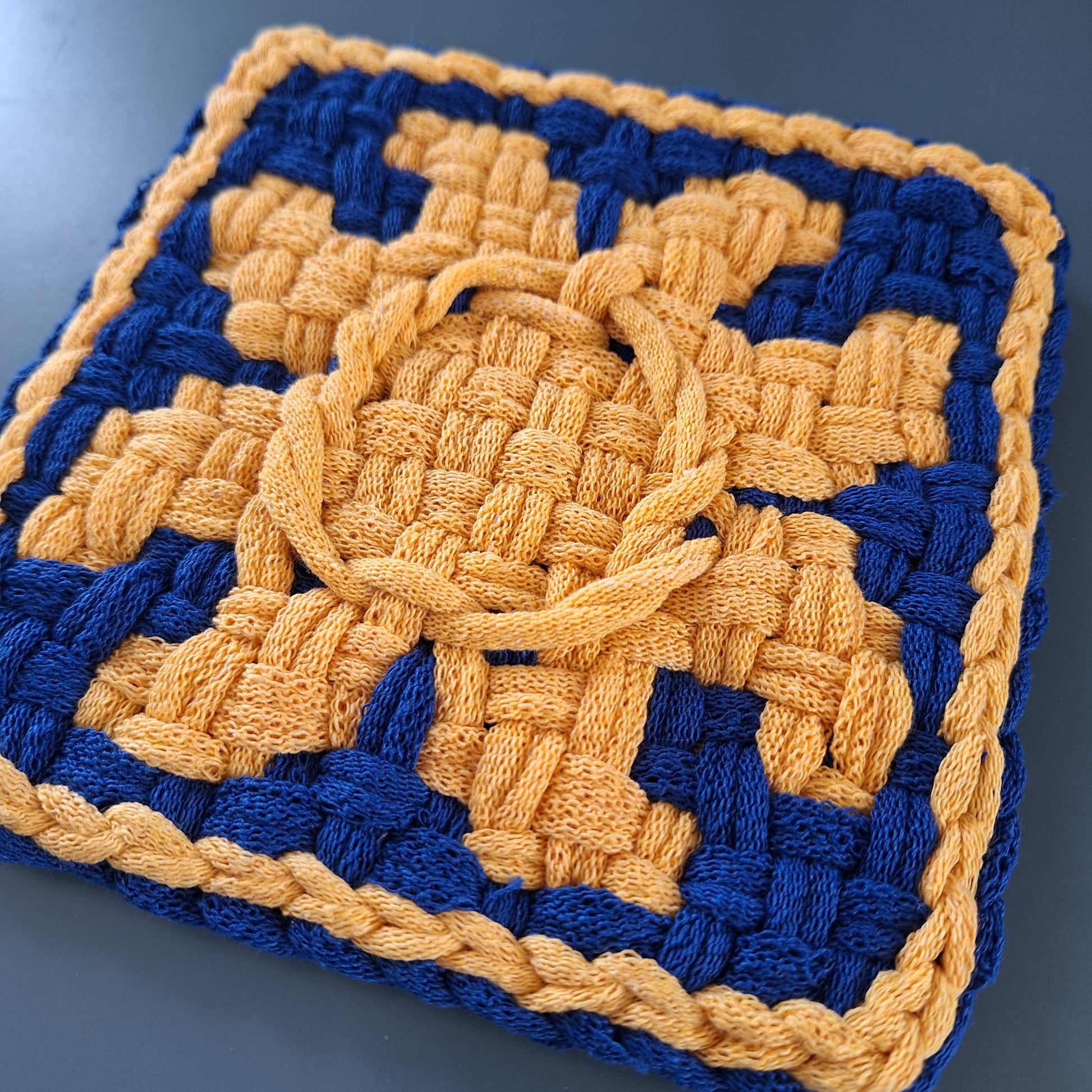 Double weave sun or sunflower weaving with surface design pattern by MNPlatypus