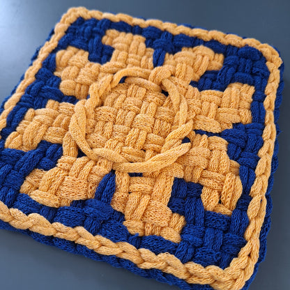 Double weave sun or sunflower weaving with surface design pattern by MNPlatypus