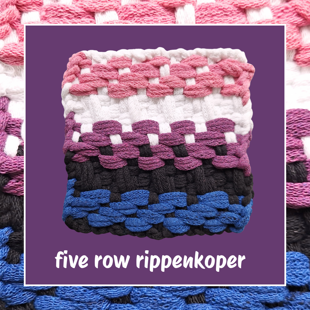 five-row-rippenkoper in genderfluid flag colors