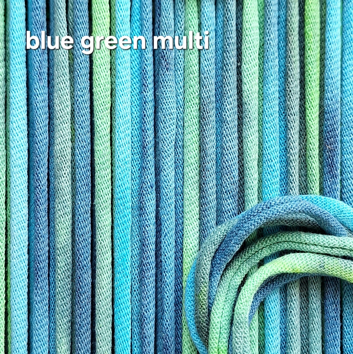 blue green green hand dyed potholder loops