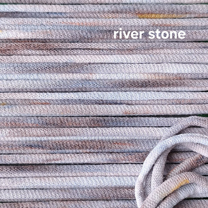hand dyed potholder loops in the river stone colorway
