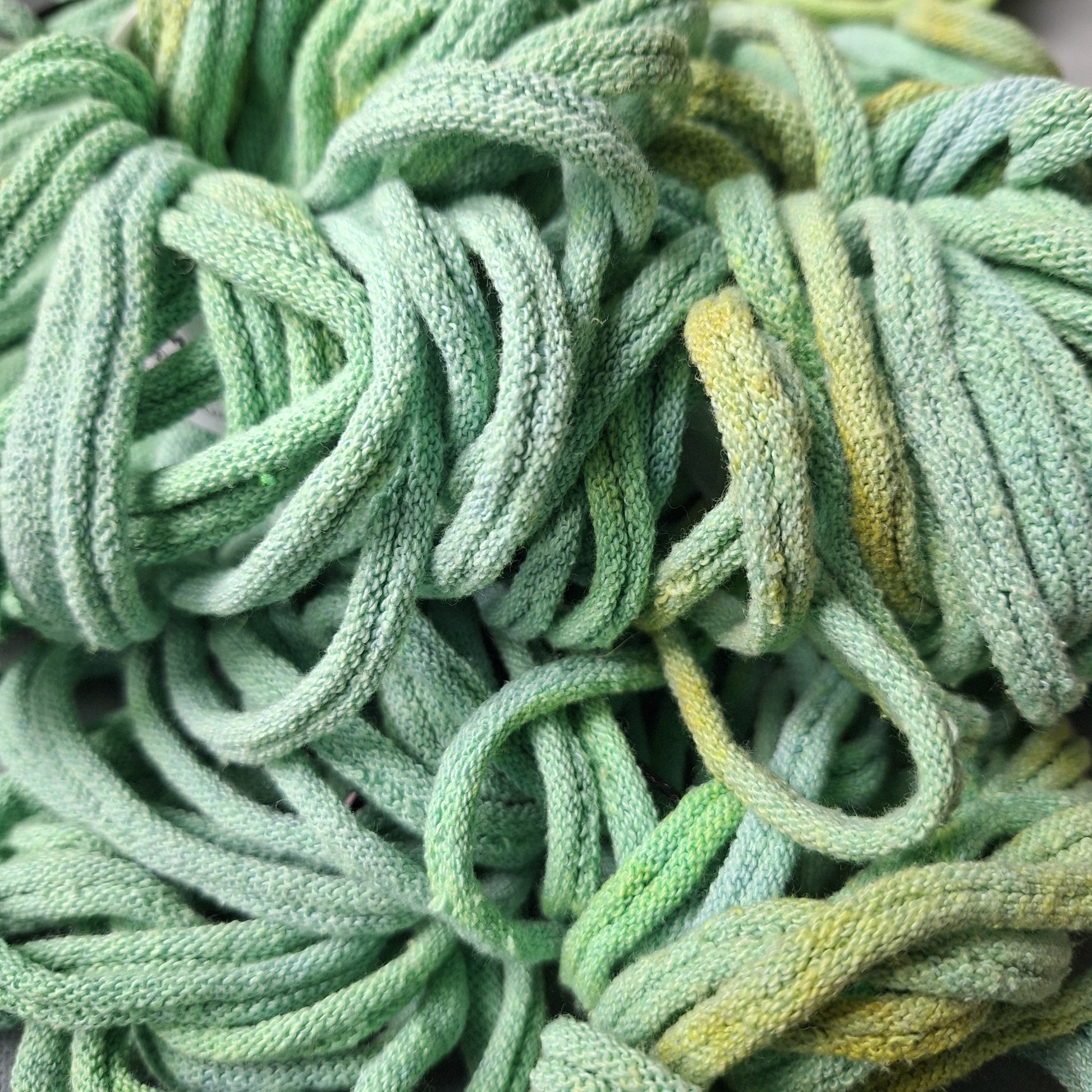 seafoam green hand dyed potholder loops