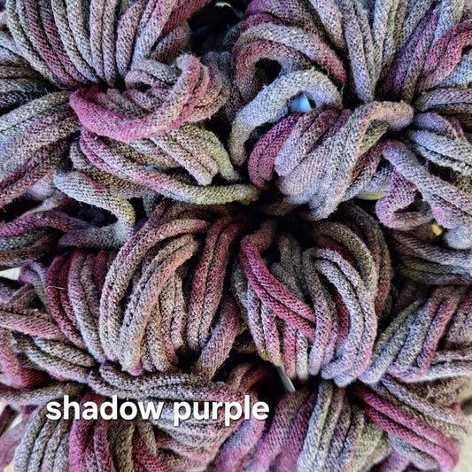 shadow purple hand dyed potholder loops