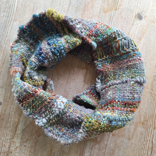 Muted Multi handwoven art cowl by MNPlatypus