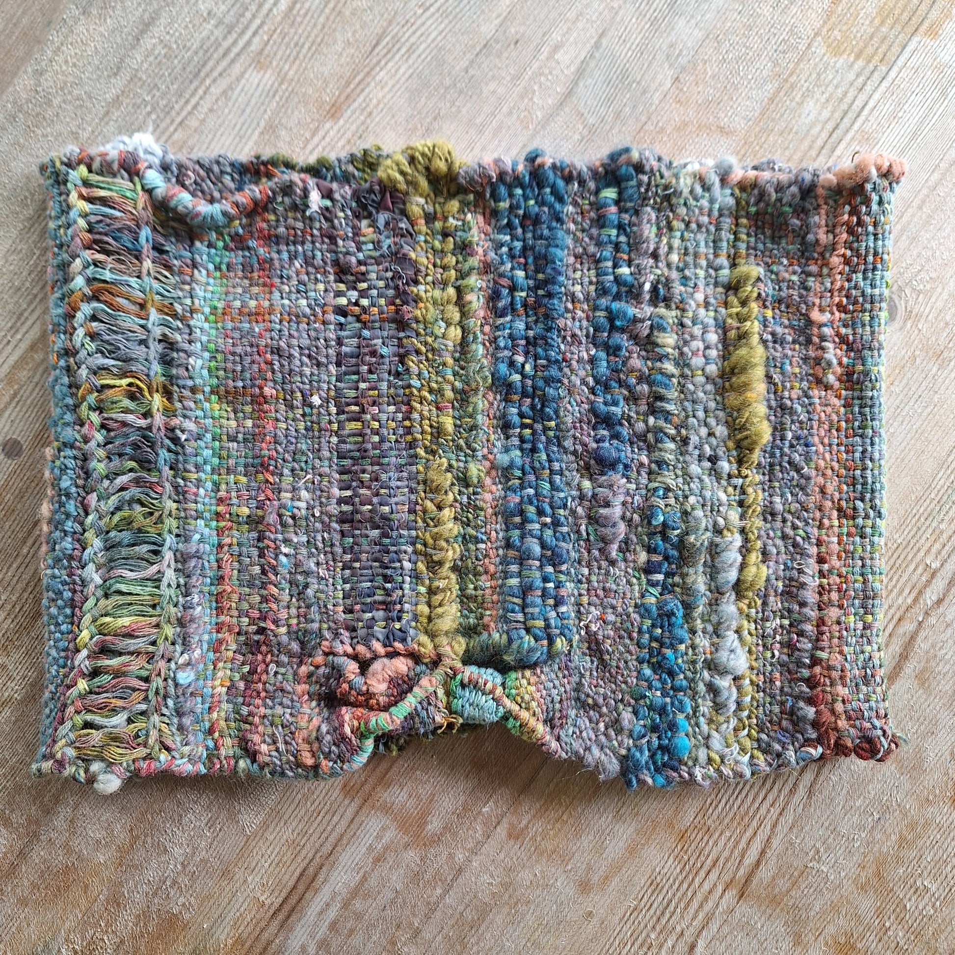 Muted Multi handwoven art cowl by MNPlatypus