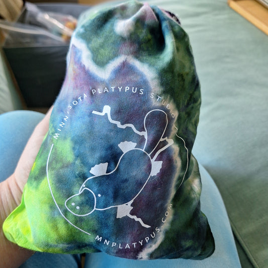 MNPlatypus tie dyed 8x10 drawstring project bag
