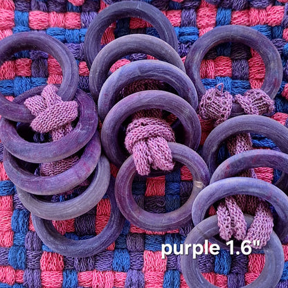 purple hand dyed potholder rings