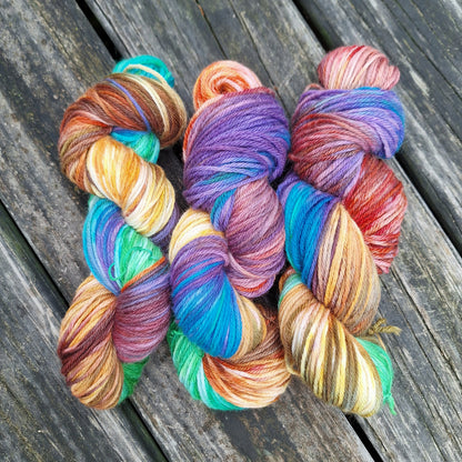 Hand Dyed Single Skeins - Worsted Weight Wool